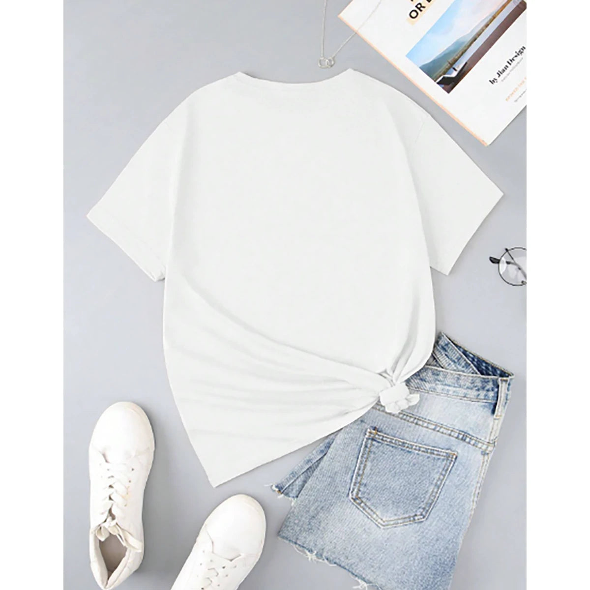 Shein - Essnce Women's Letter and Heart Print T-Shirt