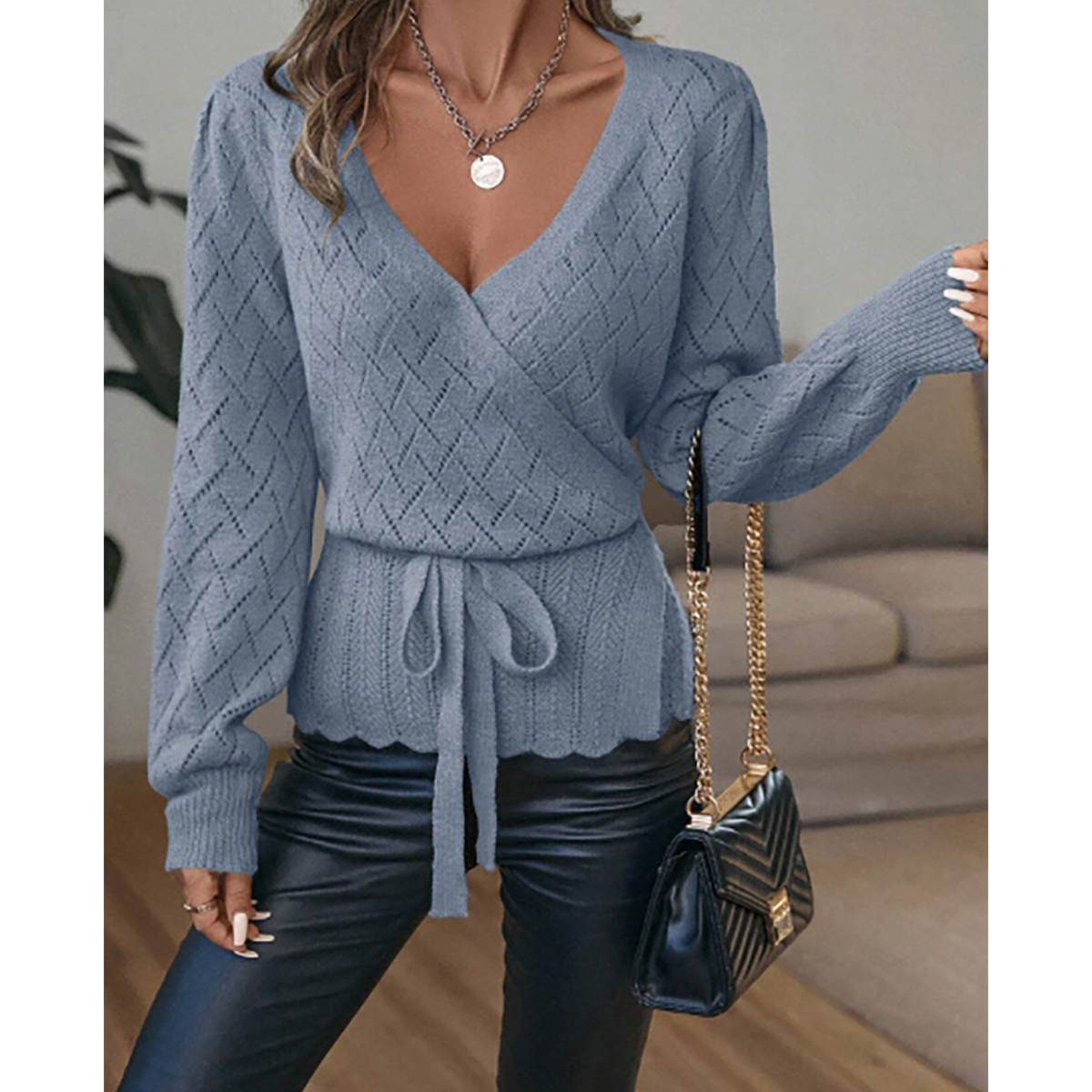 شي أن - كارديجان خفيف الوزن للنساء بلون سادة