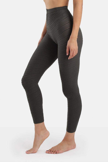 Textured Self Patterned Warm Leggings
