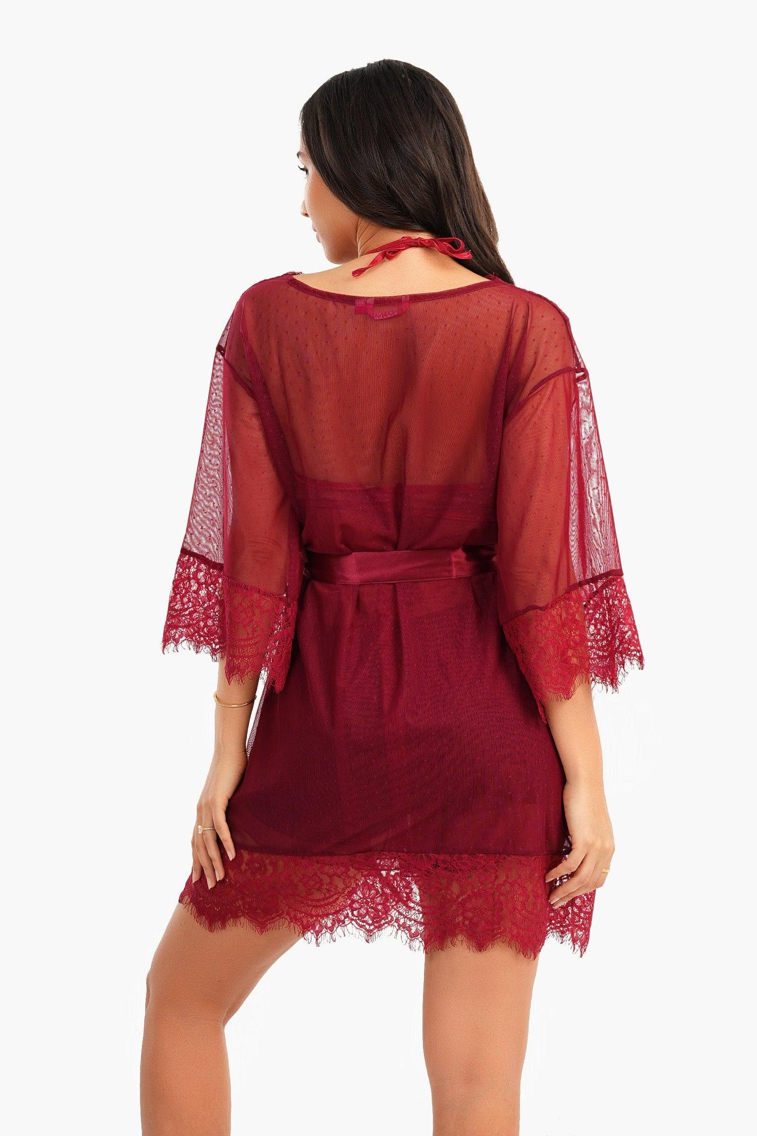 Carina -Tulle Robe with Lace