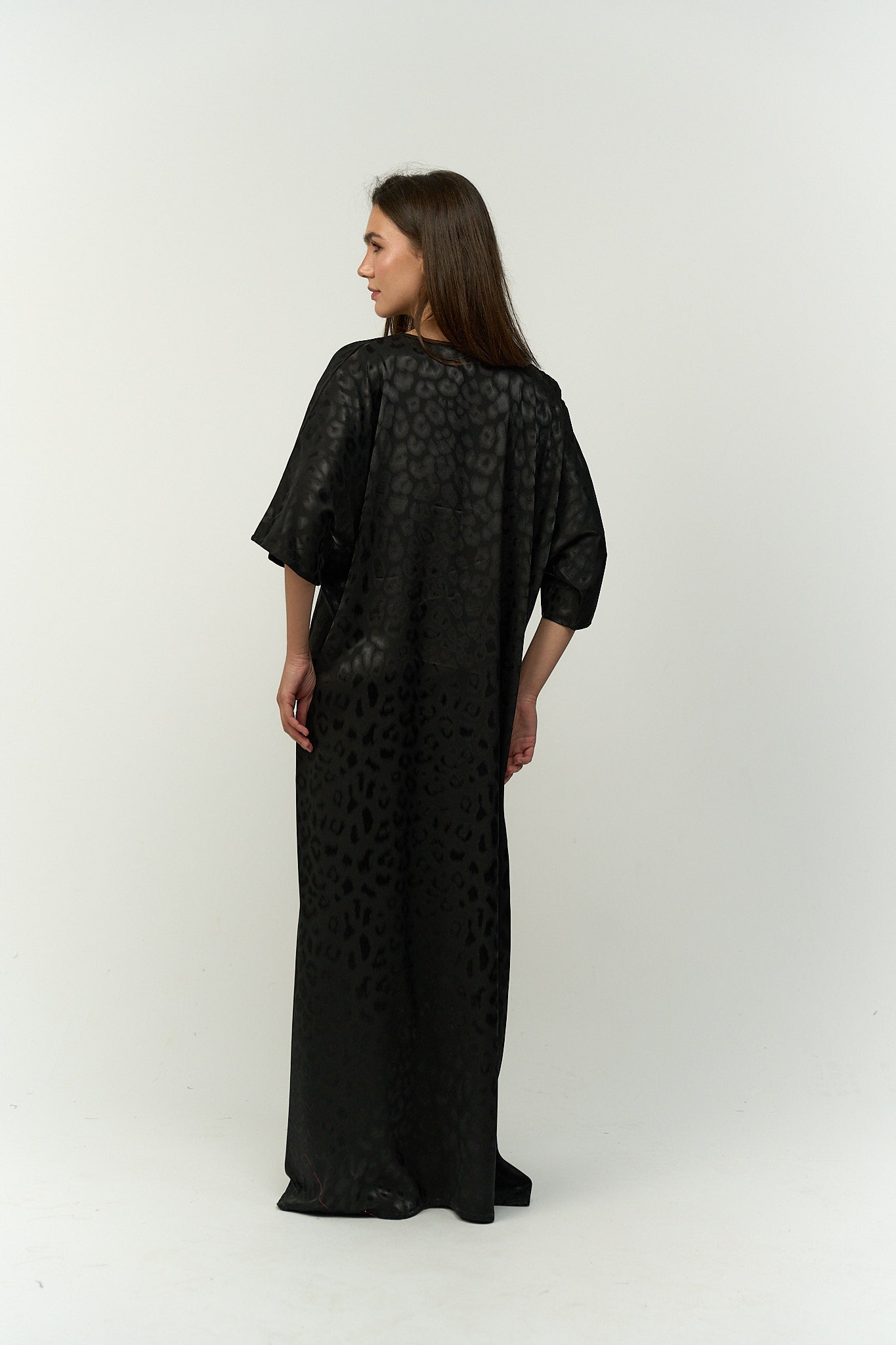 Carina - Satin Jacquard Long Nightgown