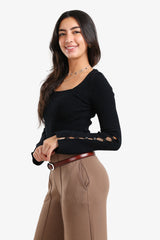 Carina - Square-Neck Ribbed Pullover