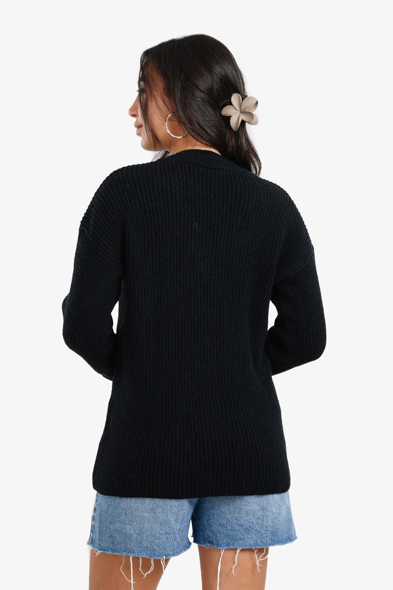 Carina - Ribbed V-Neck Pullover