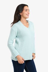 Carina - Ribbed V-Neck Pullover