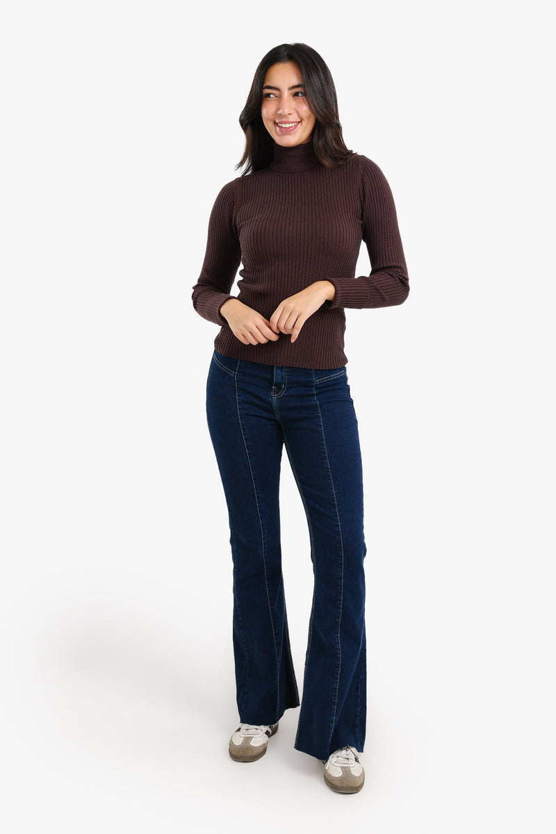 Carina - Ribbed Turtleneck Pullover