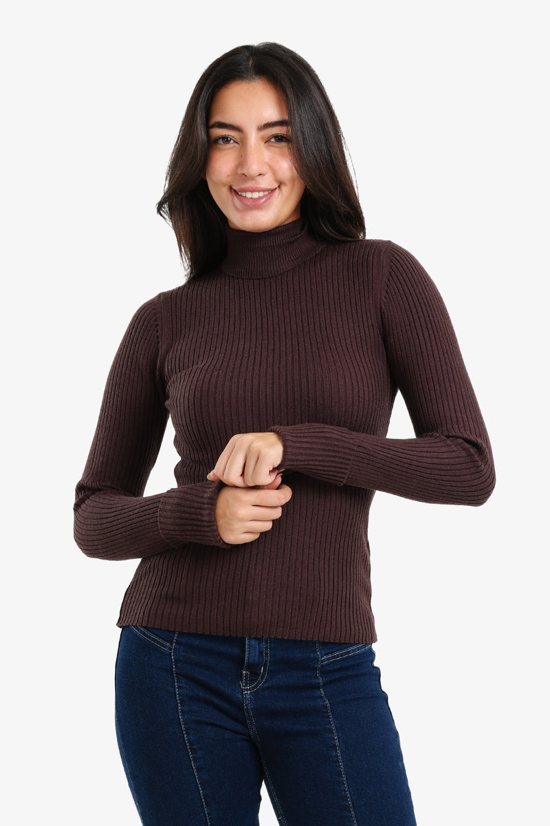 Carina - Ribbed Turtleneck Pullover