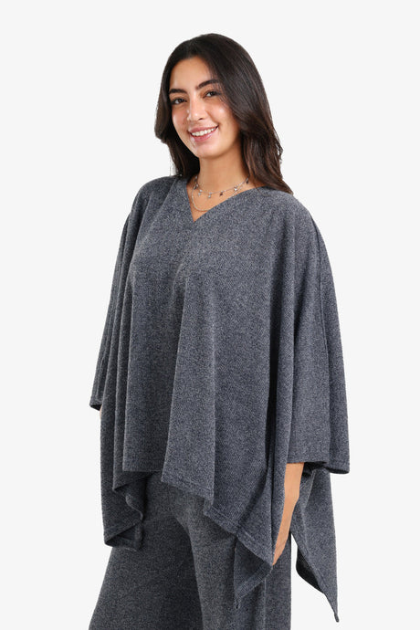 Carina - Oversized Self Pattern Poncho