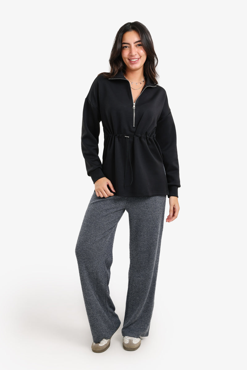 Carina - Half Zip-Up Lounge Sweatshirt