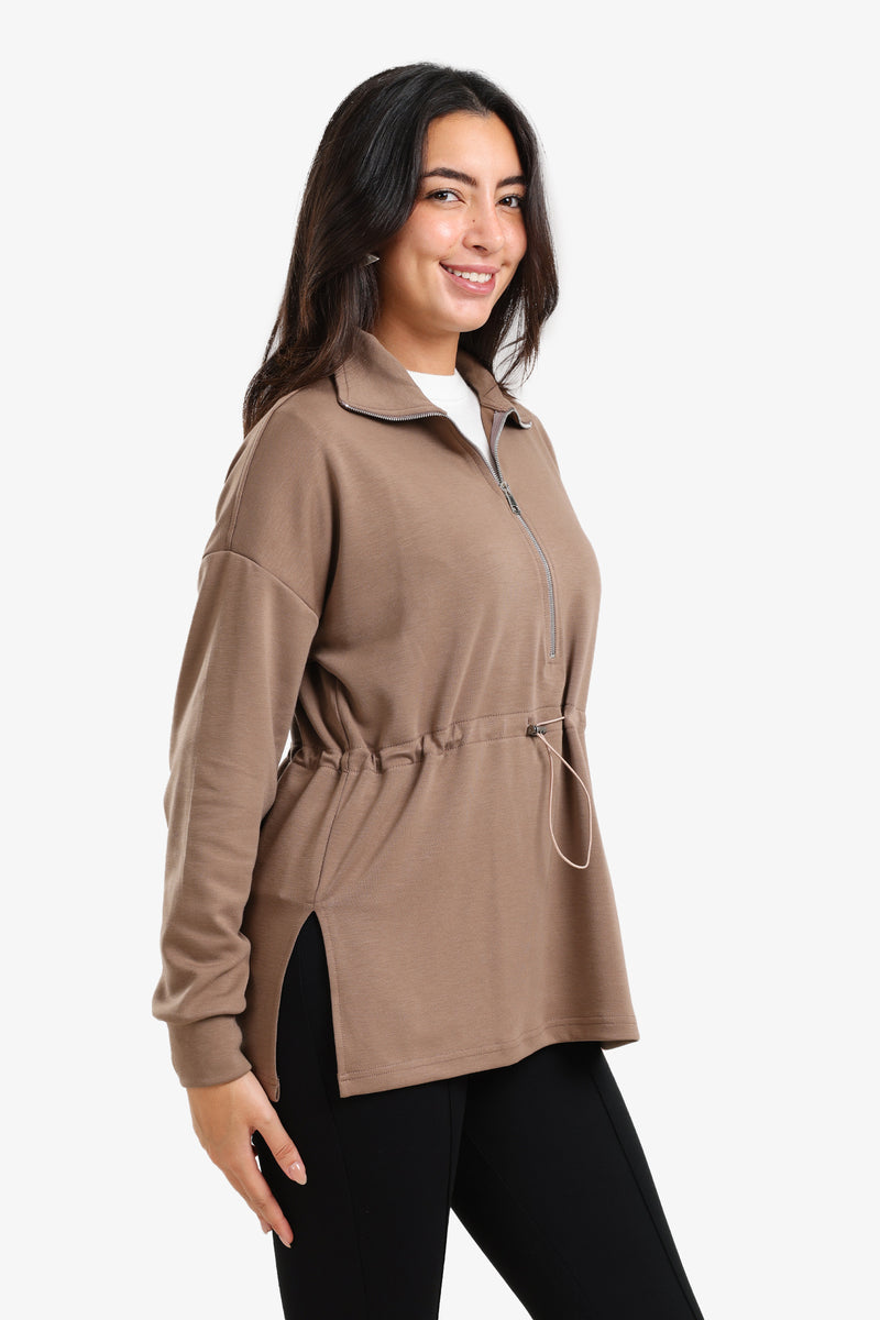 Carina - Half Zip-Up Lounge Sweatshirt