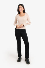Carina - Square-Neck Ribbed Pullover