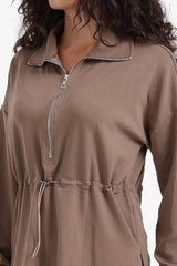 Carina - Half Zip-Up Lounge Sweatshirt