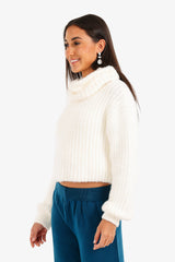 Carina - Cropped Cowl Neck Pullover