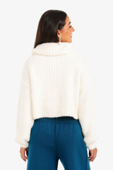 Carina - Cropped Cowl Neck Pullover