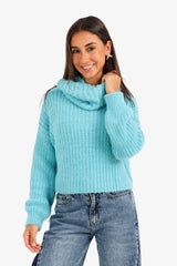 Carina - Cropped Cowl Neck Pullover