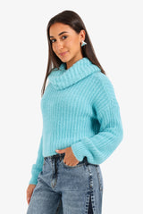 Carina - Cropped Cowl Neck Pullover