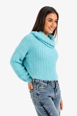 Carina - Cropped Cowl Neck Pullover