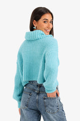 Carina - Cropped Cowl Neck Pullover