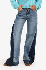 Carina - Jeans with Contrasting Panel