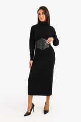 Carina - Knit Turtle Neck Midi Dress
