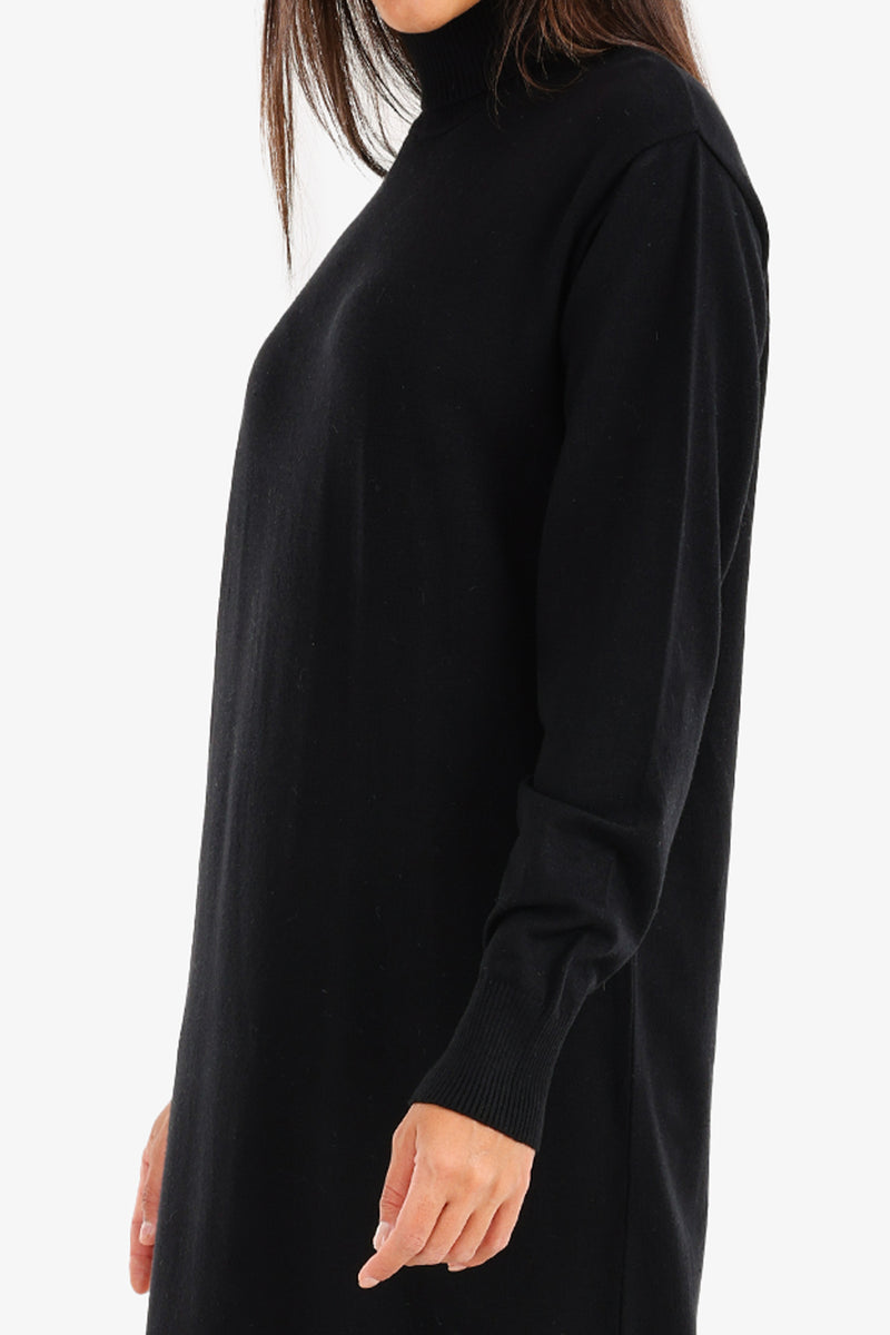 Carina - Knit Turtle Neck Midi Dress
