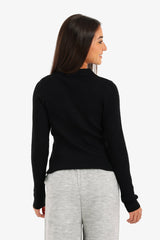 Carina - Ribbed Tricot Pullover with Collar