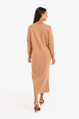 Carina - Knit Turtle Neck Midi Dress