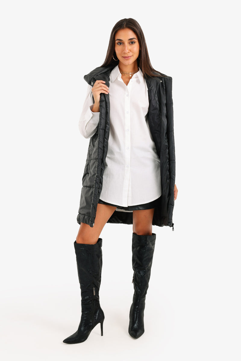 Carina - Hooded Long Puffer Vest