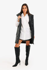 Carina - Hooded Long Puffer Vest
