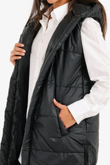Carina - Hooded Long Puffer Vest