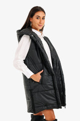 Carina - Hooded Long Puffer Vest