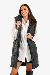 Carina - Hooded Long Puffer Vest