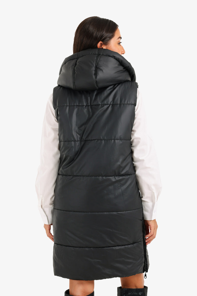 Carina - Hooded Long Puffer Vest