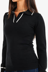 Carina - Contrast Panel Knit Pullover