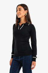 Carina - Contrast Panel Knit Pullover
