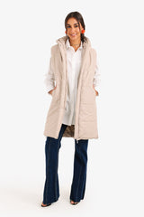 Carina - Hooded Long Puffer Vest