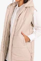 Carina - Hooded Long Puffer Vest