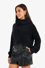 Carina - Cropped Cowl Neck Pullover