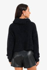 Carina - Cropped Cowl Neck Pullover