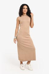 Carina - Knitted Solid Sleeveless Dress