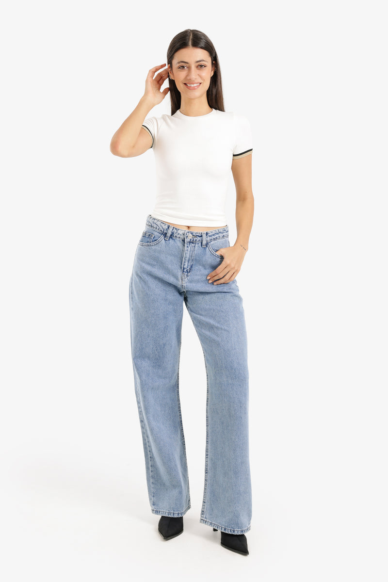 Carina - Straight Cut Denim Pants