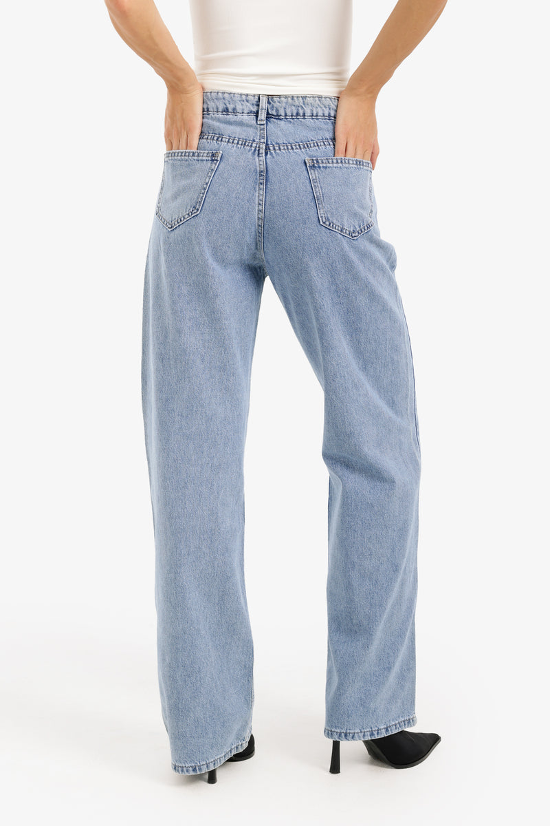 Carina - Straight Cut Denim Pants