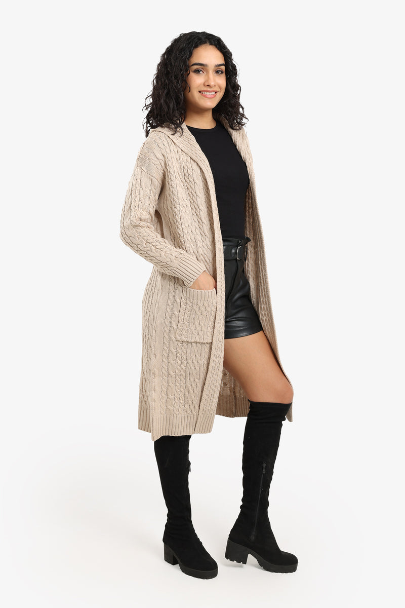 Carina - Hooded Midi Cardigan