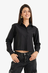 Carina - Cropped Button-Up Shirt