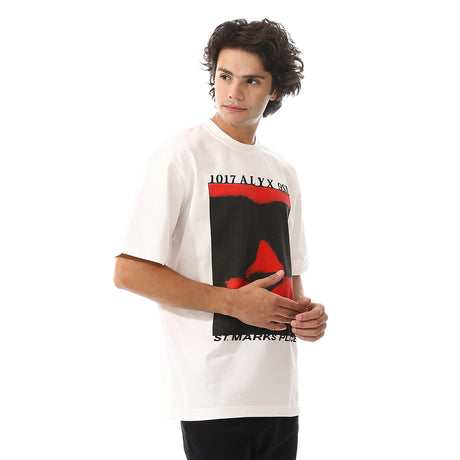 White Rabbit -†Front Print White T-Shirt