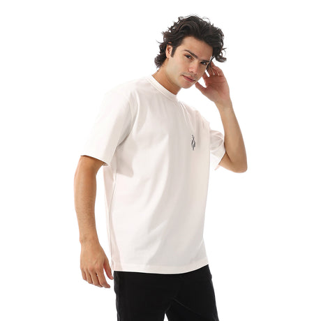 White Rabbit -†Badge & Back Prints White T-Shirt