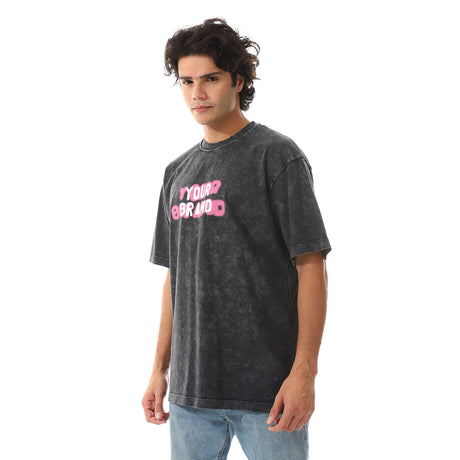 White Rabbit -†Tye-Die Heather Black Printed T-Shirt
