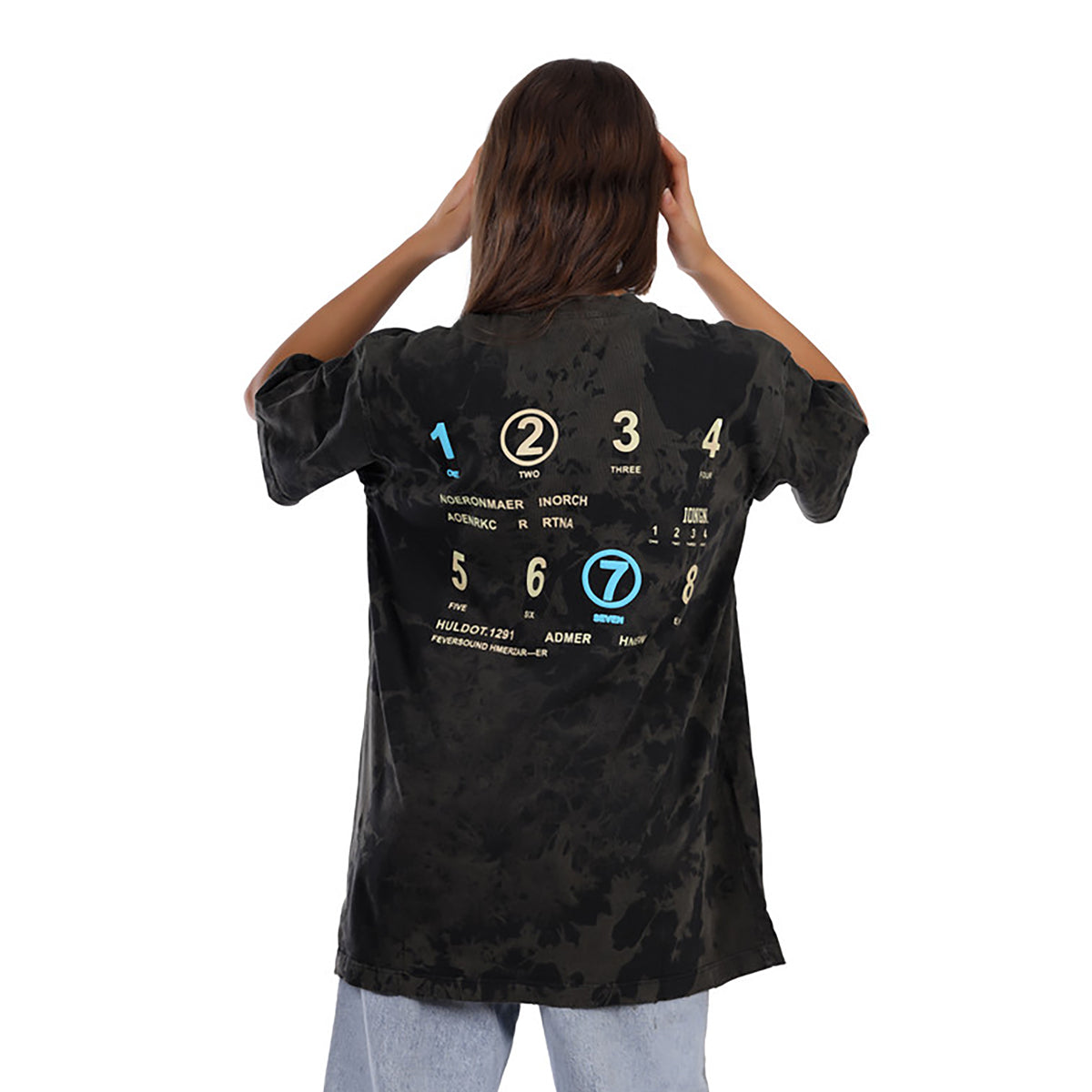 White Rabbit -Front & Back Printed Cotton Tee for women