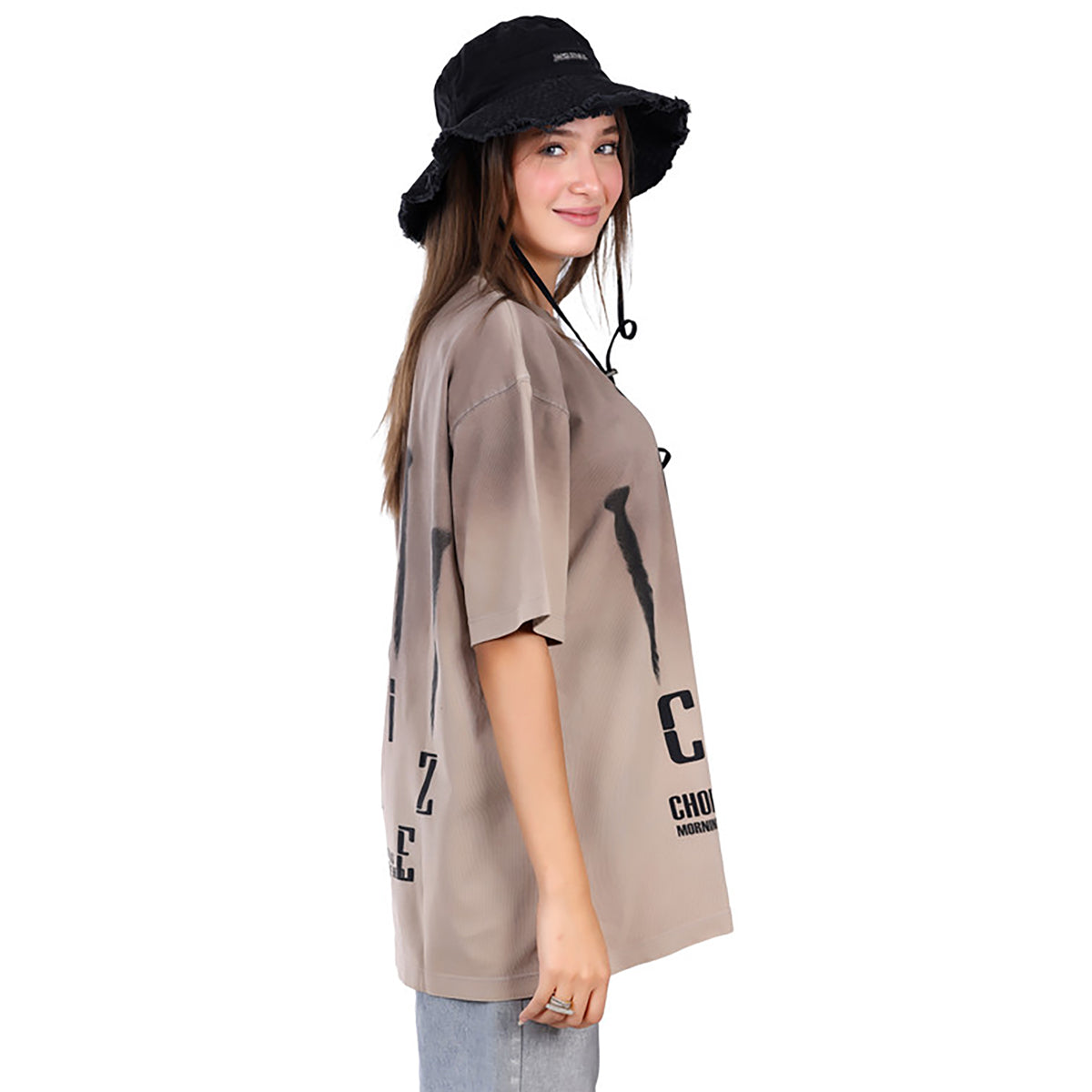 White Rabbit -Printed Round Neck T-shirt for women