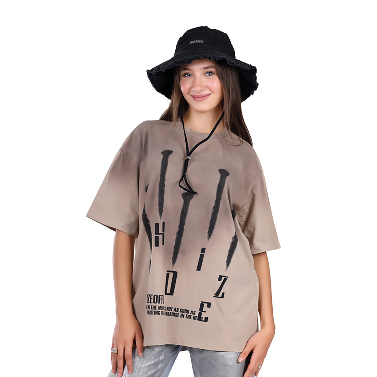 White Rabbit -Printed Round Neck T-shirt for women