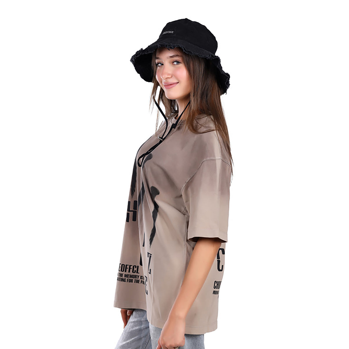White Rabbit -Printed Round Neck T-shirt for women